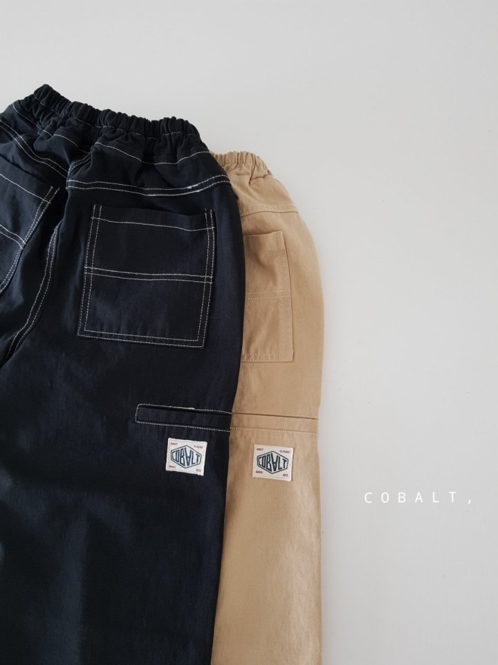 Cobalt - Korean Children Fashion - #kidsstore - Label Work Pants - 11