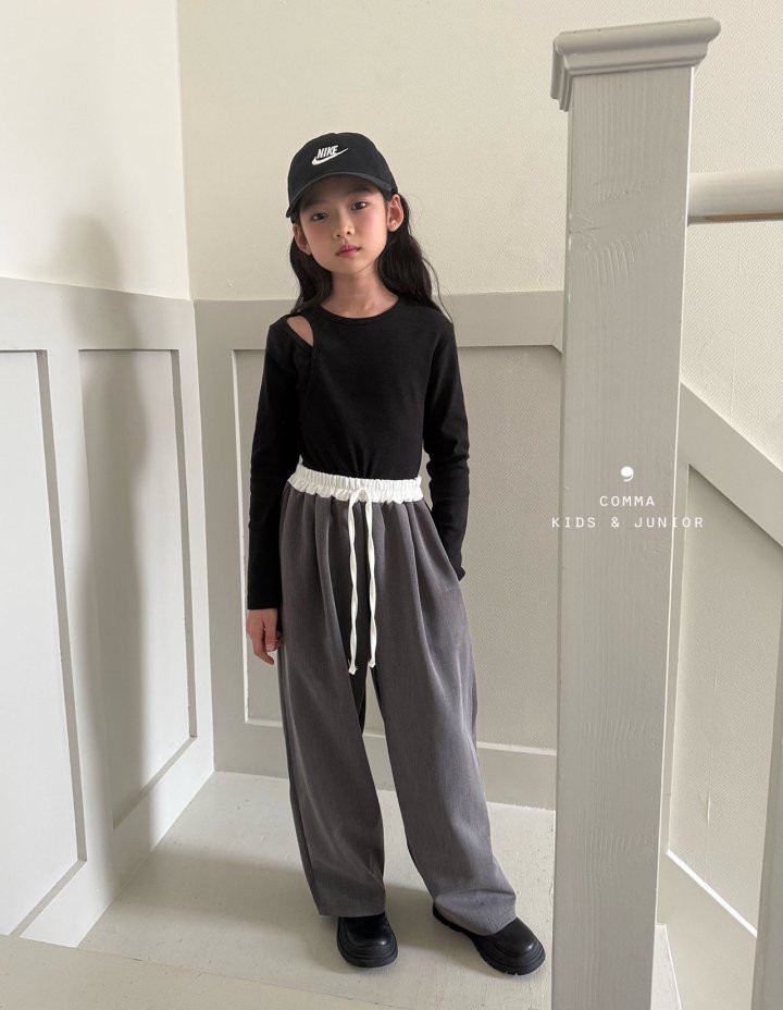 Comma - Korean Children Fashion - #Kfashion4kids - Slit Stretchy Tee - 8