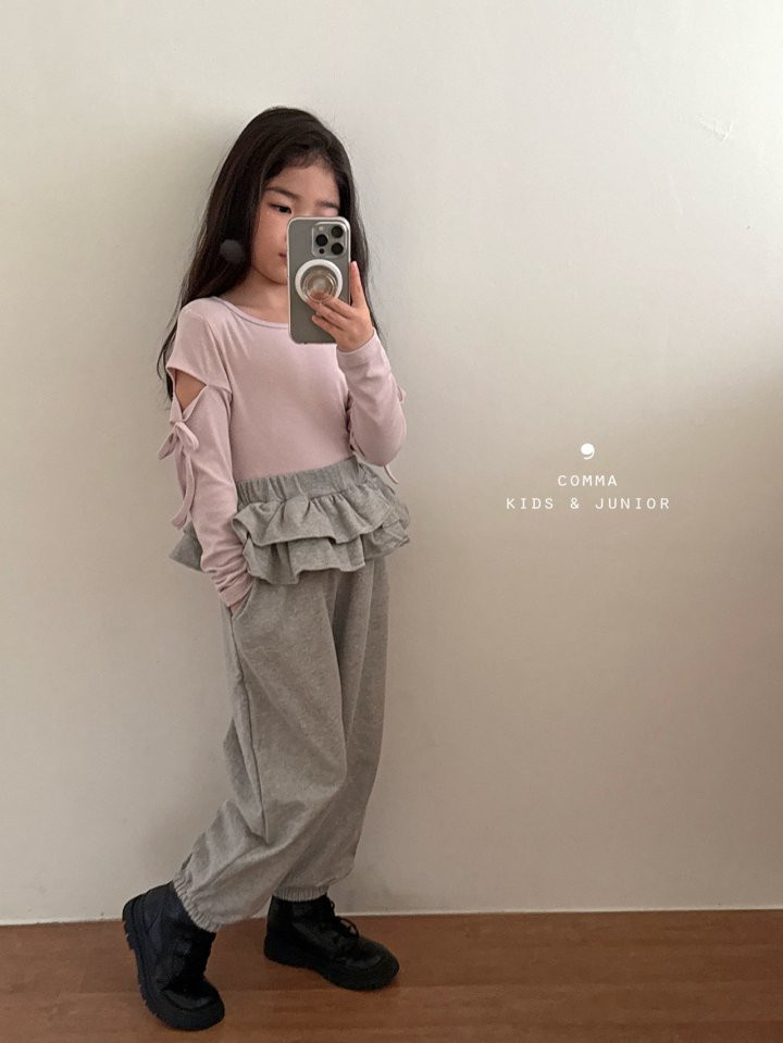 Comma - Korean Children Fashion - #Kfashion4kids - Sleeve Slit Ribbon Tee - 11