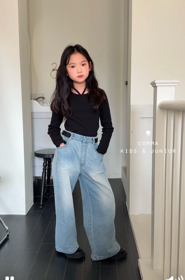 Comma - Korean Children Fashion - #childofig - Belted Denim Pants - 6