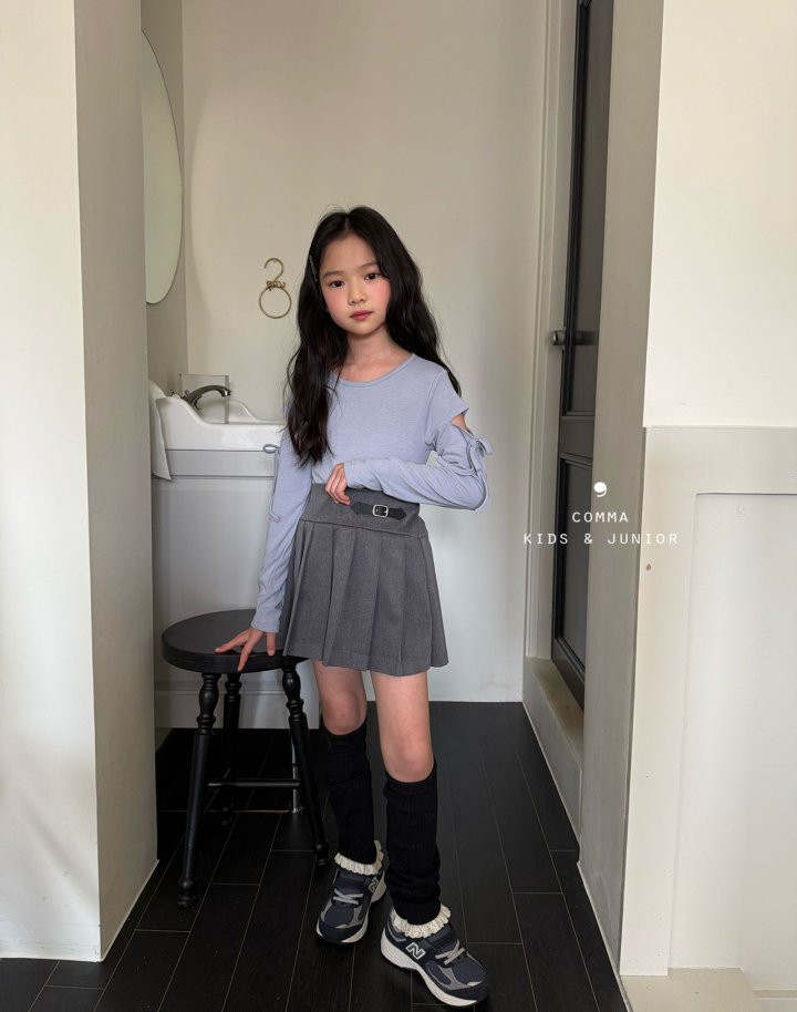 Comma - Korean Children Fashion - #childofig - Sleeve Slit Ribbon Tee - 4
