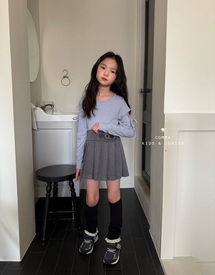 Comma - Korean Children Fashion - #designkidswear - Sleeve Slit Ribbon Tee - 5