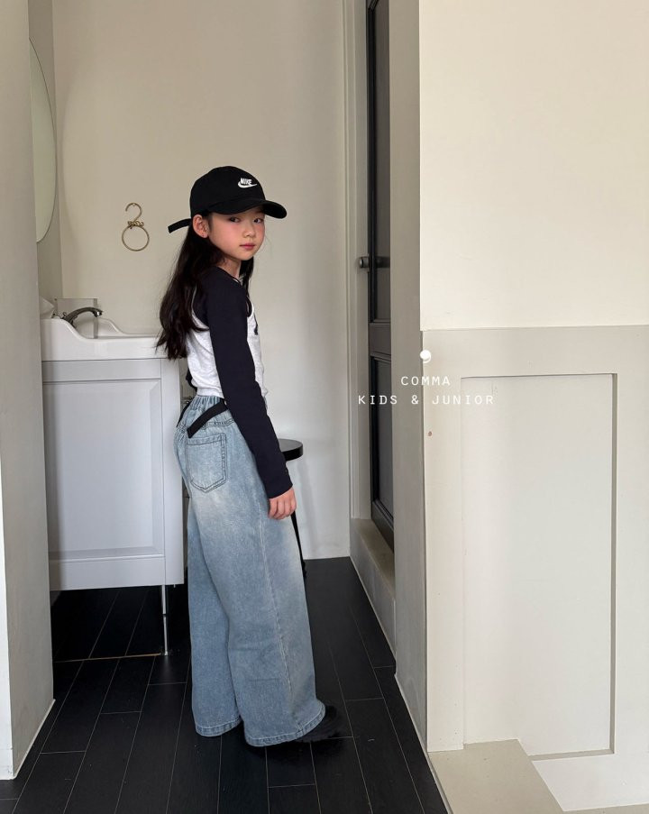 Comma - Korean Children Fashion - #designkidswear - Belted Denim Pants - 9