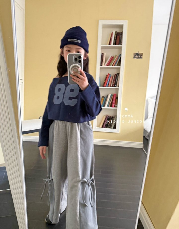 Comma - Korean Children Fashion - #discoveringself - Slit Ribbon Wide Pants - 8