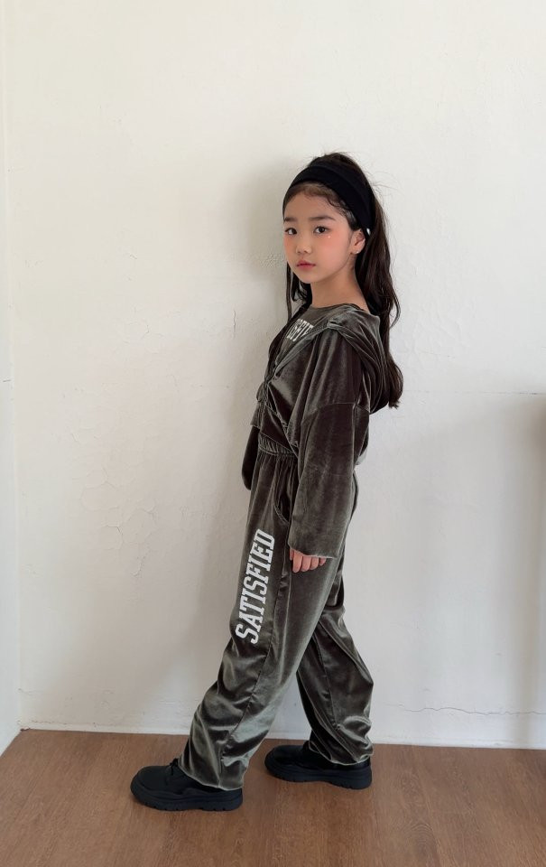Comma - Korean Children Fashion - #discoveringself - Velvet Hood Zip-up Jacket