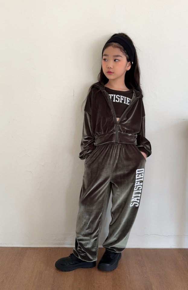 Comma - Korean Children Fashion - #fashionkids - Velvet Hood Zip-up Jacket - 2