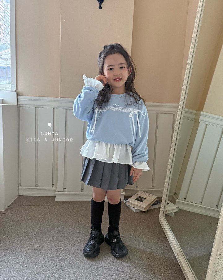 Comma - Korean Children Fashion - #kidsshorts - Beauty Lace Sweatshirts - 2