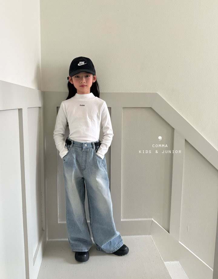 Comma - Korean Children Fashion - #kidsshorts - Belted Denim Pants - 12