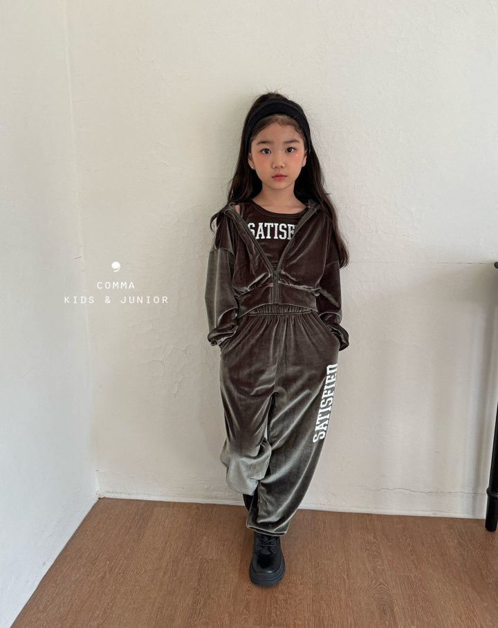 Comma - Korean Children Fashion - #kidsstore - Velvet Sleeveless Top - 6