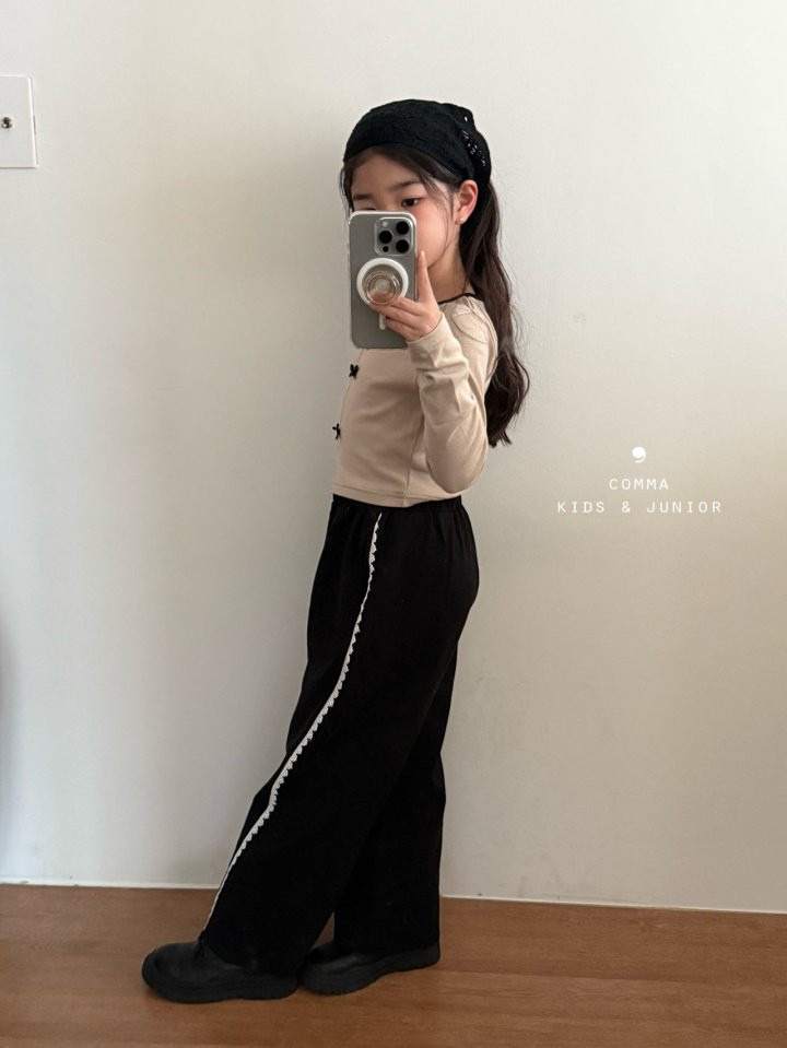 Comma - Korean Children Fashion - #littlefashionista - Diagonal Lace Pants - 5