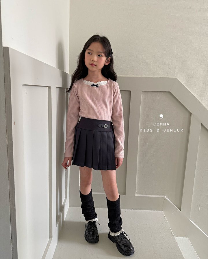 Comma - Korean Children Fashion - #littlefashionista - Lace Ribbon Tee - 10