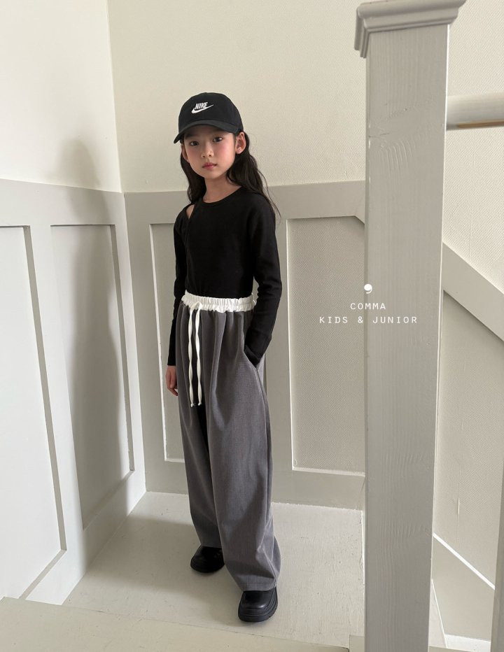 Comma - Korean Children Fashion - #littlefashionista - Slit Stretchy Tee - 9