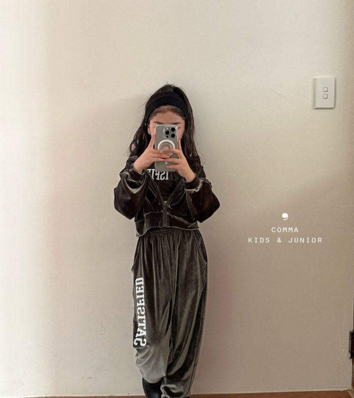 Comma - Korean Children Fashion - #magicofchildhood - Velvet Hood Zip-up Jacket - 8