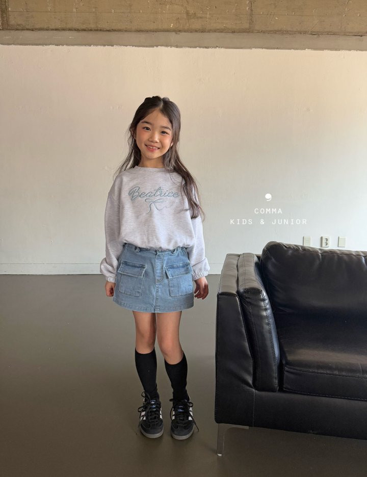 Comma - Korean Children Fashion - #minifashionista - Ribbon Embroideery Sweatshirts - 2
