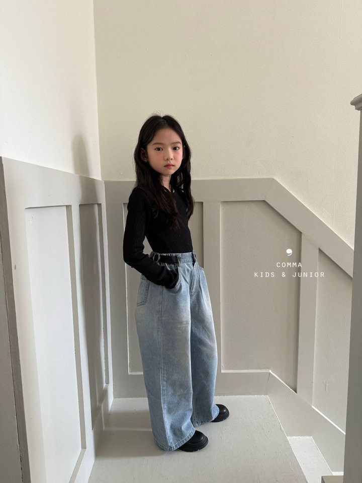 Comma - Korean Children Fashion - #prettylittlegirls - Belted Denim Pants - 5