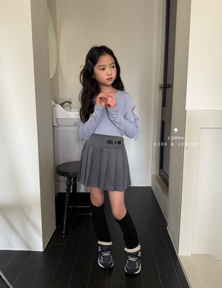 Comma - Korean Children Fashion - #stylishchildhood - Sleeve Slit Ribbon Tee - 2