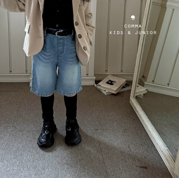 Comma - Korean Children Fashion - #todddlerfashion - Denim Bermuda Pants