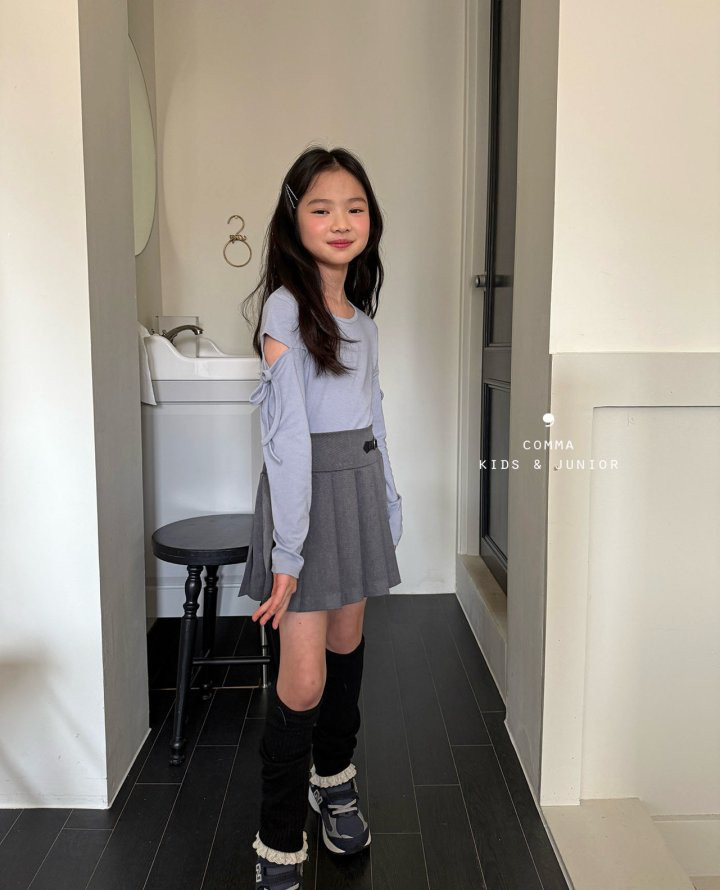 Comma - Korean Children Fashion - #toddlerclothing - Sleeve Slit Ribbon Tee