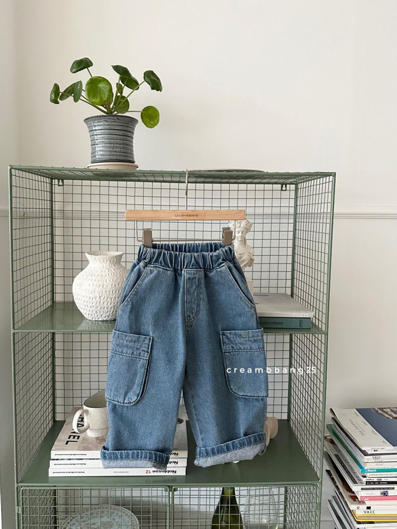 Cream Bbang - Korean Children Fashion - #Kfashion4kids - Cargo Wide Denim Pants - 8