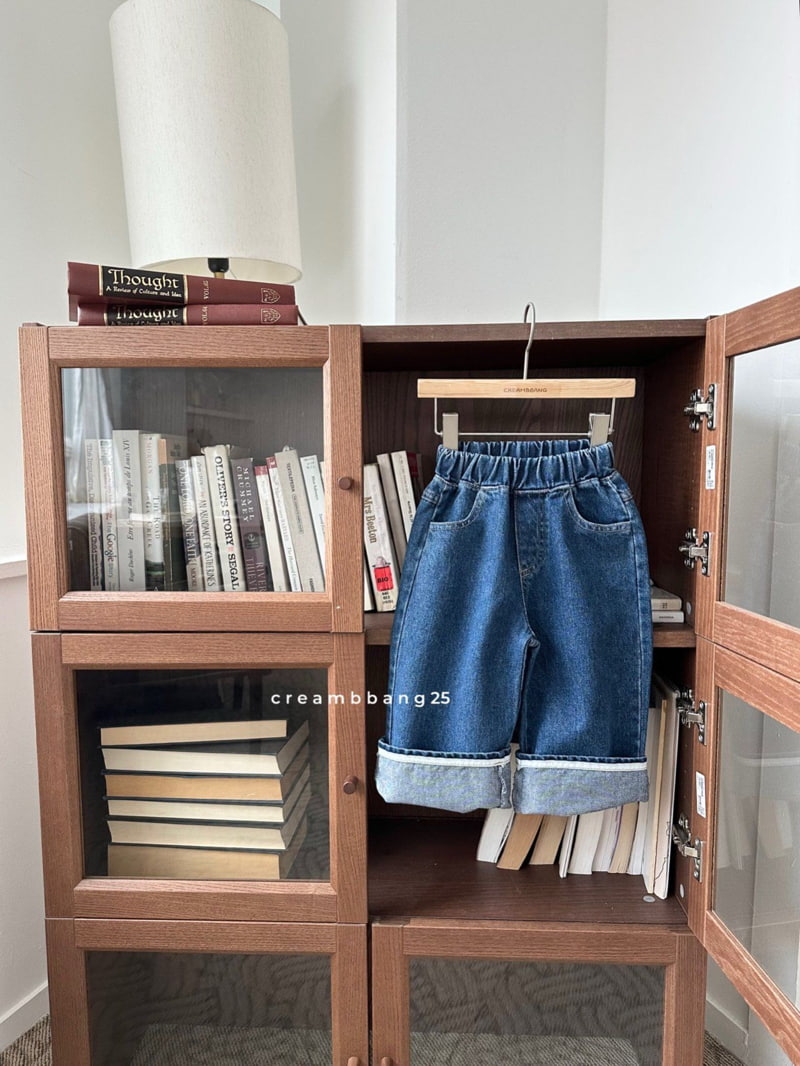 Cream Bbang - Korean Children Fashion - #Kfashion4kids - Relax Denim Roll-up Pants