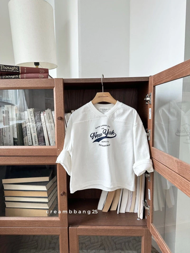 Cream Bbang - Korean Children Fashion - #stylishchildhood - V Neck Slit Tee - 4