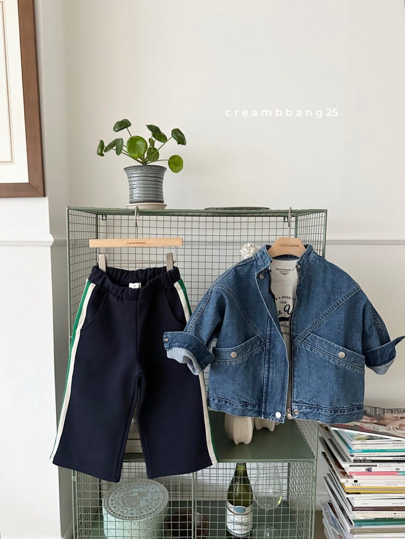 Cream Bbang - Korean Children Fashion - #childofig - High Neck Over Sized Denim Jacket - 7