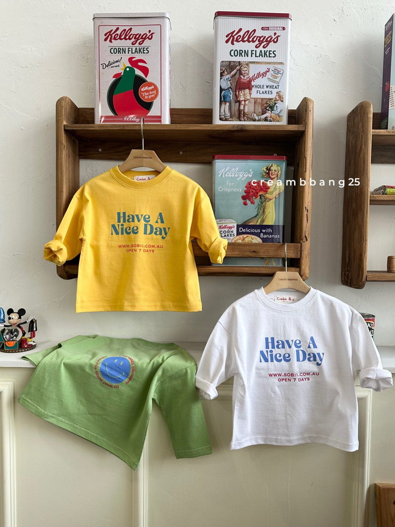 Cream Bbang - Korean Children Fashion - #childofig - Nice Day Single Tee