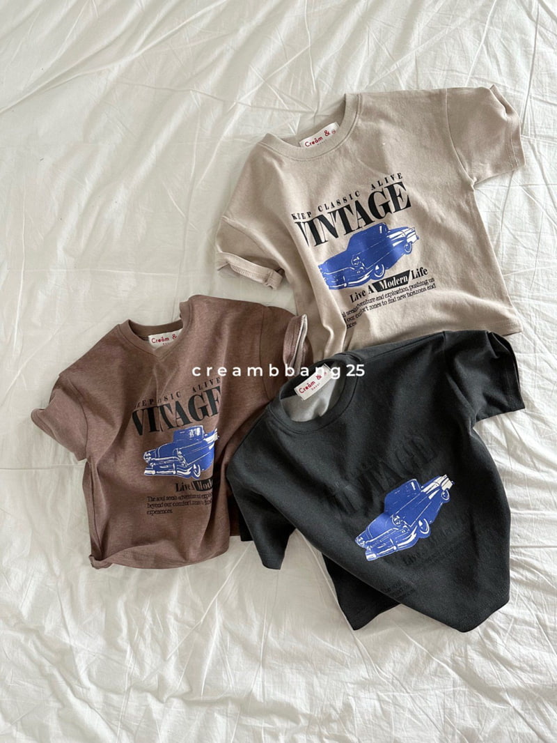 Cream Bbang - Korean Children Fashion - #childofig - Vintage Short Sleeved Tee - 4