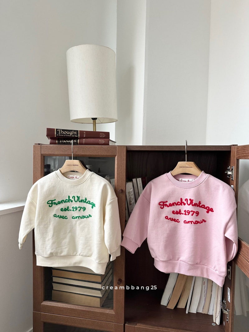 Cream Bbang - Korean Children Fashion - #childrensboutique - French Embroidery Sweatshirts