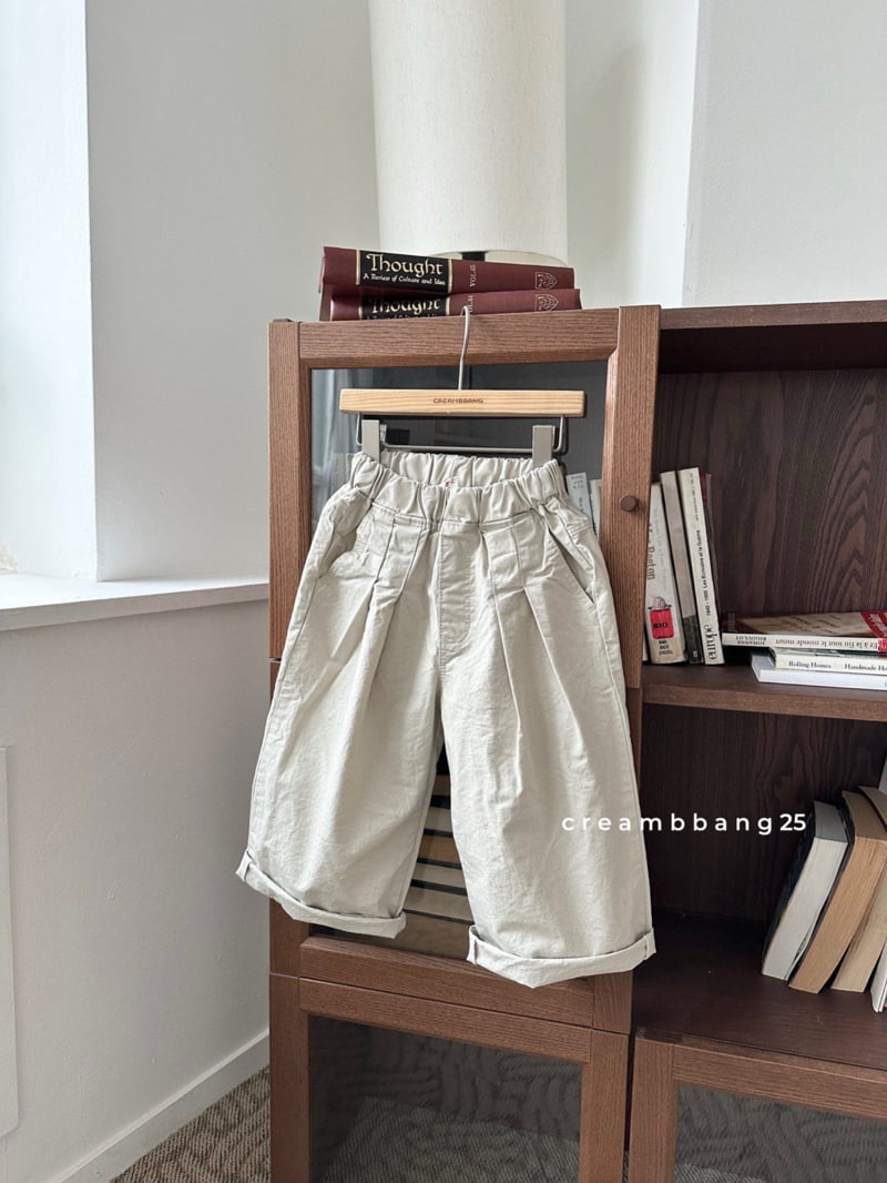 Cream Bbang - Korean Children Fashion - #childrensboutique - Cotton Two Tuck Wide Pants - 11