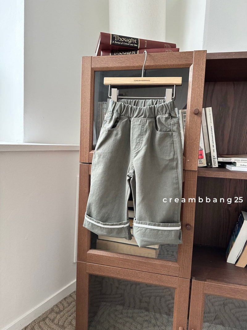 Cream Bbang - Korean Children Fashion - #childrensboutique - Bio Cotton Wide Roll-up Pants - 5