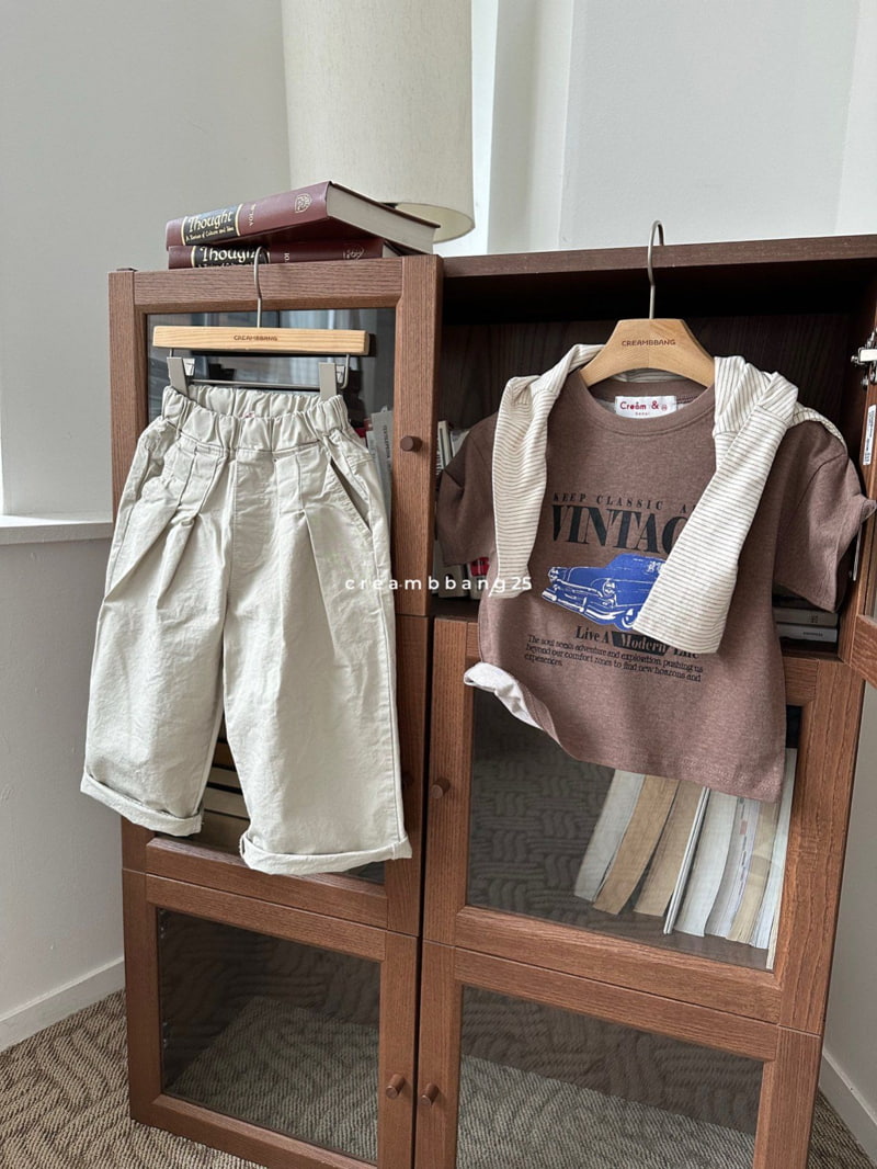 Cream Bbang - Korean Children Fashion - #designkidswear - Vintage Short Sleeved Tee - 5