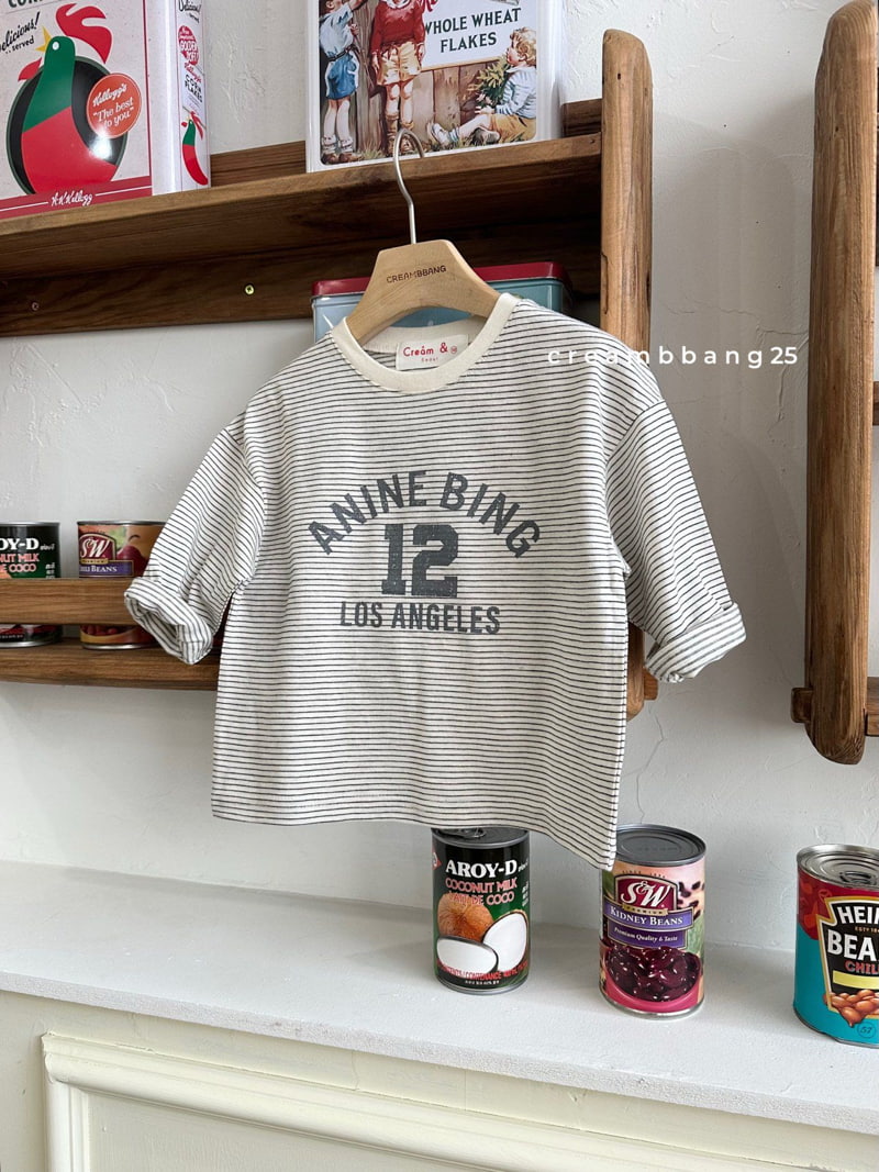 Cream Bbang - Korean Children Fashion - #designkidswear - 12 Graphic Stripe Tee - 8