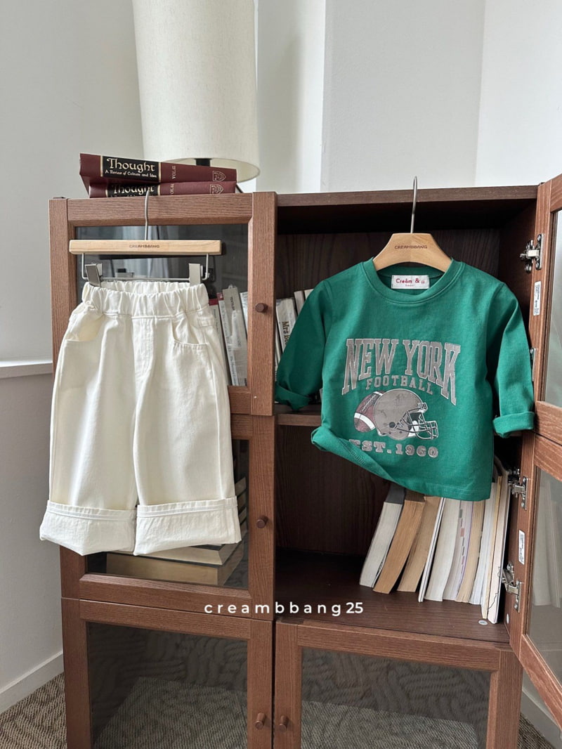 Cream Bbang - Korean Children Fashion - #designkidswear - Bio Cotton Wide Roll-up Pants - 6