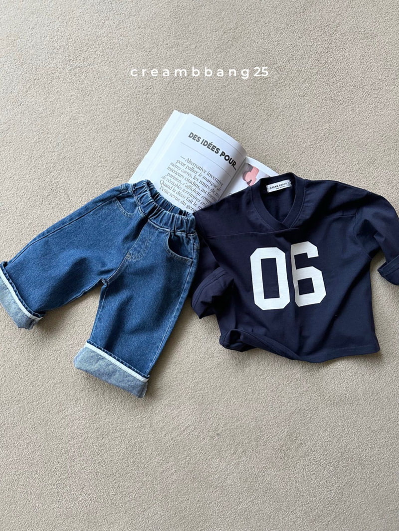 Cream Bbang - Korean Children Fashion - #designkidswear - Relax Denim Roll-up Pants - 11