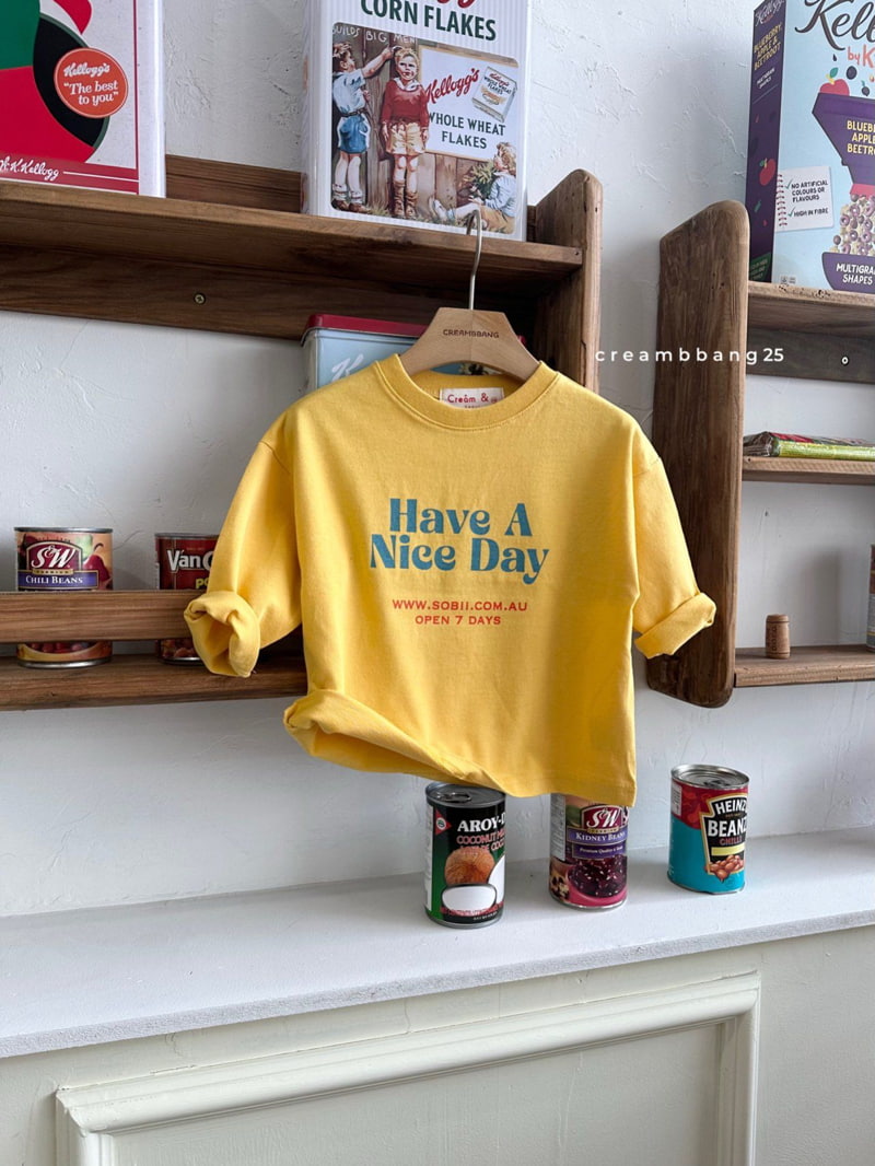 Cream Bbang - Korean Children Fashion - #discoveringself - Nice Day Single Tee - 5