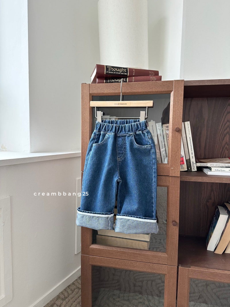 Cream Bbang - Korean Children Fashion - #discoveringself - Relax Denim Roll-up Pants - 12