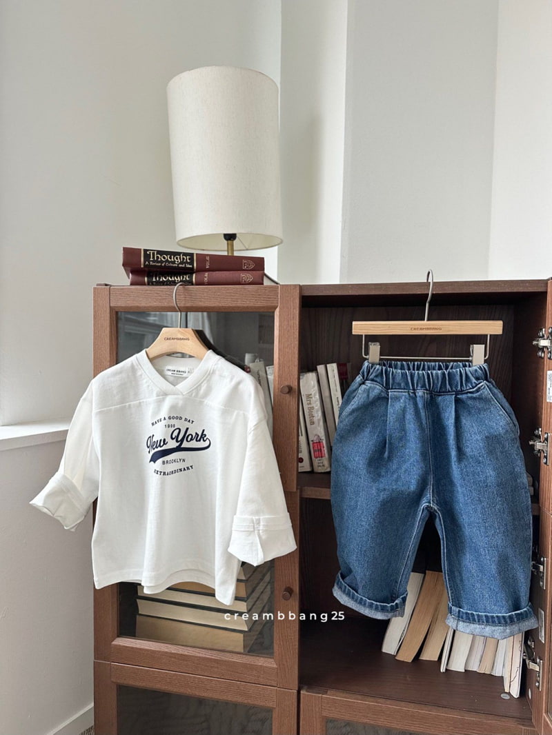 Cream Bbang - Korean Children Fashion - #fashionkids - V Neck Slit Tee - 8