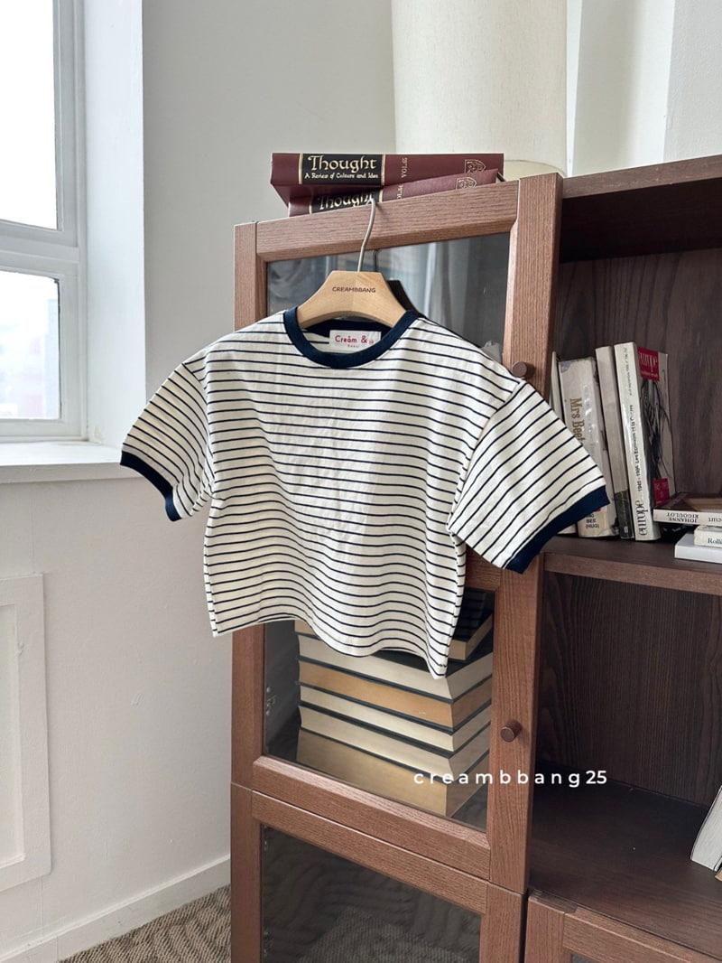 Cream Bbang - Korean Children Fashion - #fashionkids - Banding Colored Stripe Tee - 3