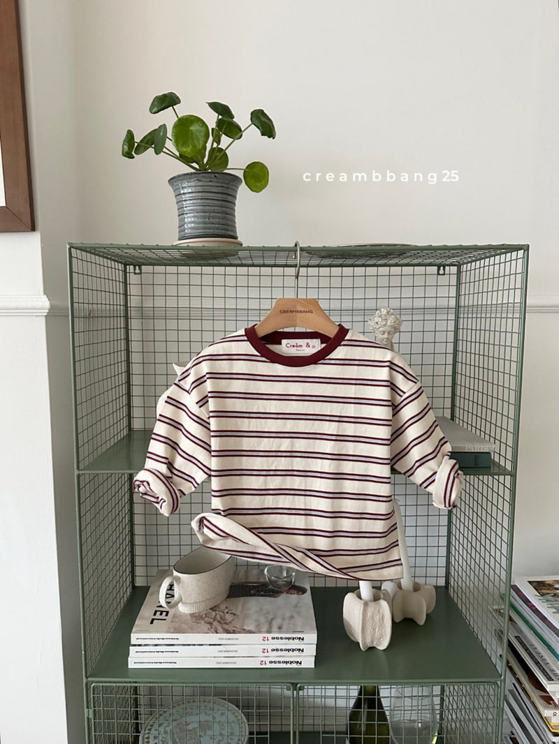 Cream Bbang - Korean Children Fashion - #kidsshorts - Classic Stripe Tee - 12