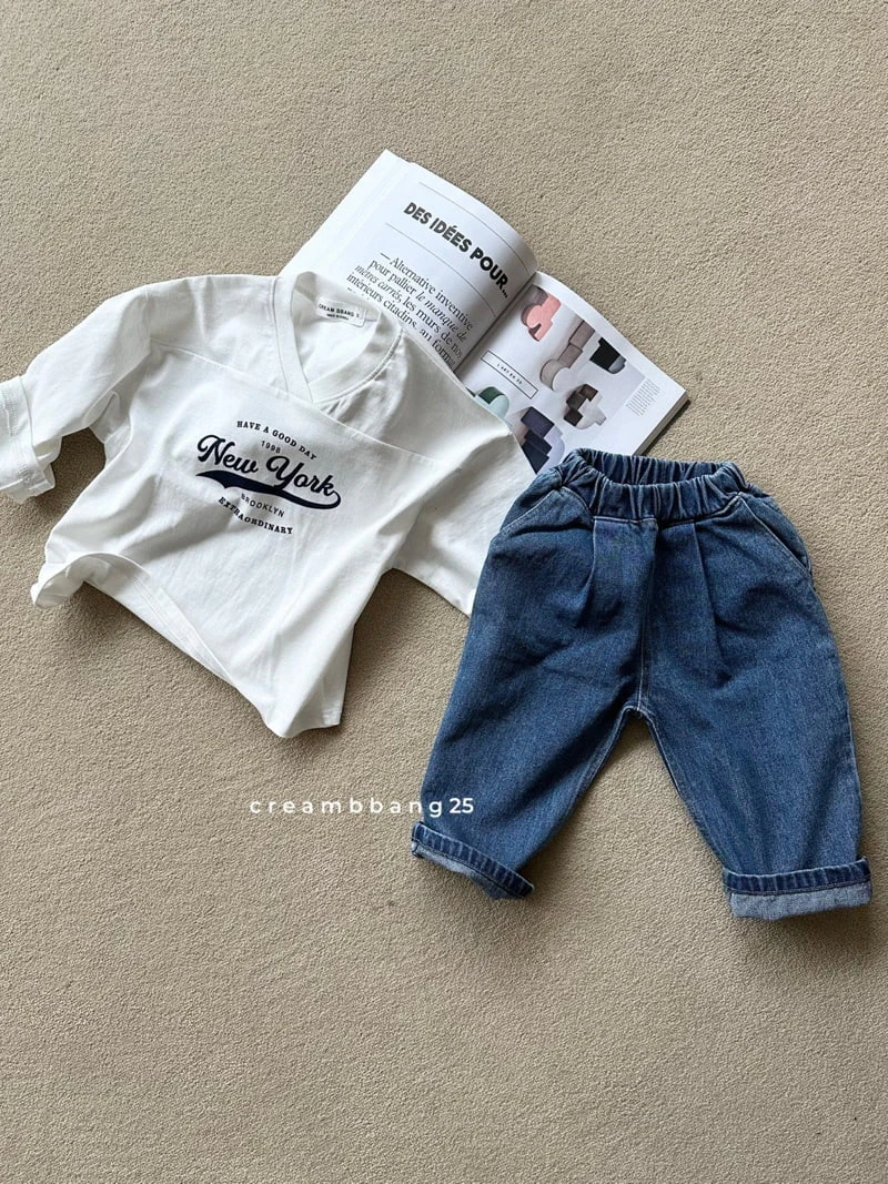 Cream Bbang - Korean Children Fashion - #kidsshorts - V Neck Slit Tee - 9