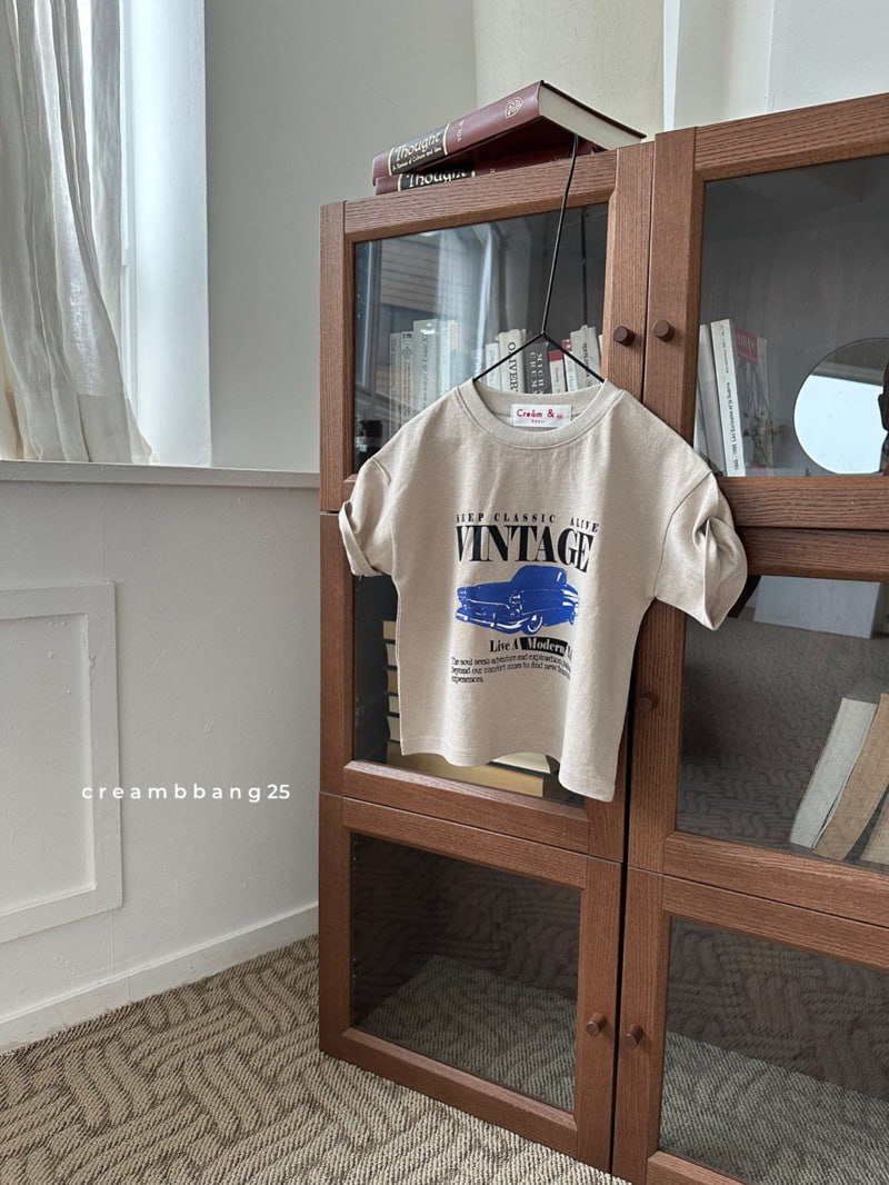 Cream Bbang - Korean Children Fashion - #kidsshorts - Vintage Short Sleeved Tee - 8