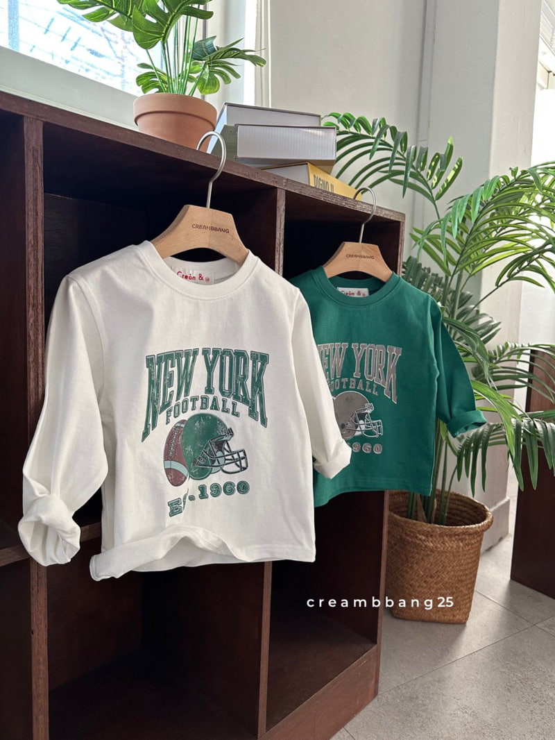 Cream Bbang - Korean Children Fashion - #kidsshorts - Football Single Tee