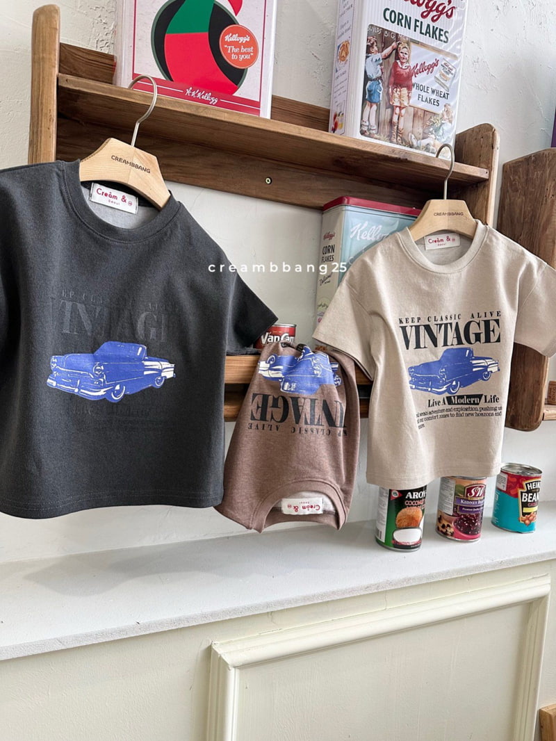 Cream Bbang - Korean Children Fashion - #kidsstore - Vintage Short Sleeved Tee - 9