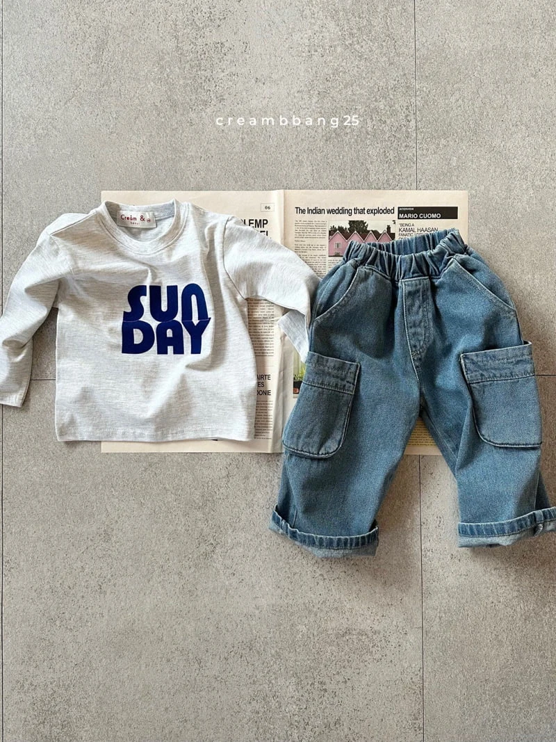 Cream Bbang - Korean Children Fashion - #kidsstore - Sunday Single Tee - 3