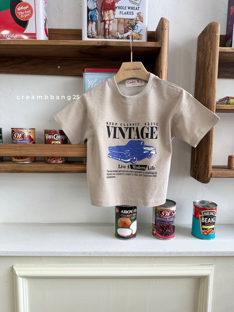 Cream Bbang - Korean Children Fashion - #kidzfashiontrend - Vintage Short Sleeved Tee - 10