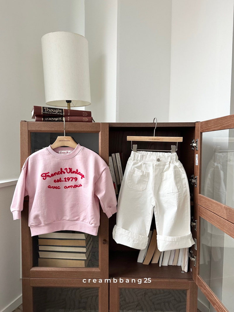 Cream Bbang - Korean Children Fashion - #kidzfashiontrend - French Embroidery Sweatshirts - 7