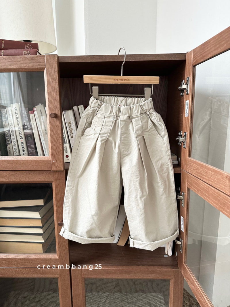 Cream Bbang - Korean Children Fashion - #kidzfashiontrend - Cotton Two Tuck Wide Pants - 3