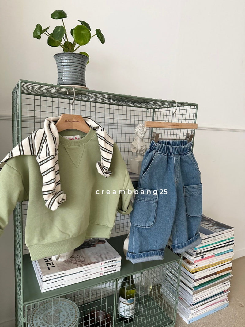 Cream Bbang - Korean Children Fashion - #kidzfashiontrend - Cargo Wide Denim Pants - 7