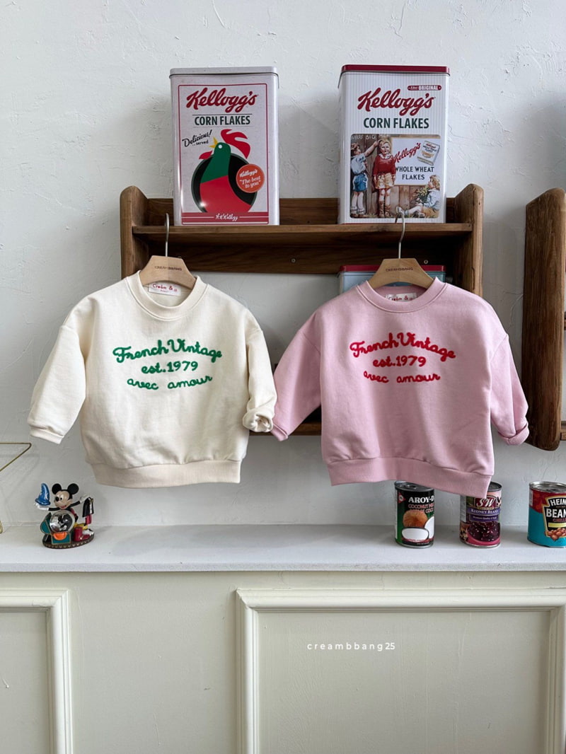 Cream Bbang - Korean Children Fashion - #littlefashionista - French Embroidery Sweatshirts - 9